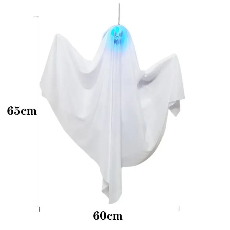 1-10PCS Halloween Scary LED Lights Glowing Hanging Ghost Venue Setting Horror Door Hanging Haunted House Props Halloween Props