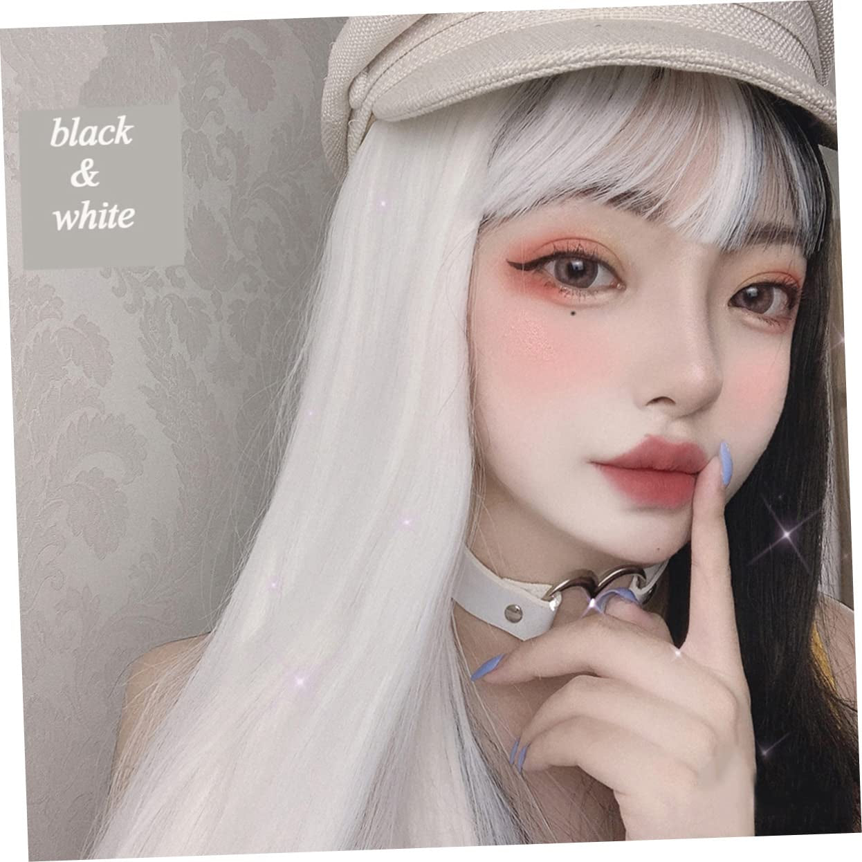 HONMEET Fashion Synthetic Hair Wigs Lange Gerade Perücke Für Cosplay Halloween Und Kostümpartys Hochtemperaturfaser Für Tägliche Nutzung Und Besondere Anlässe