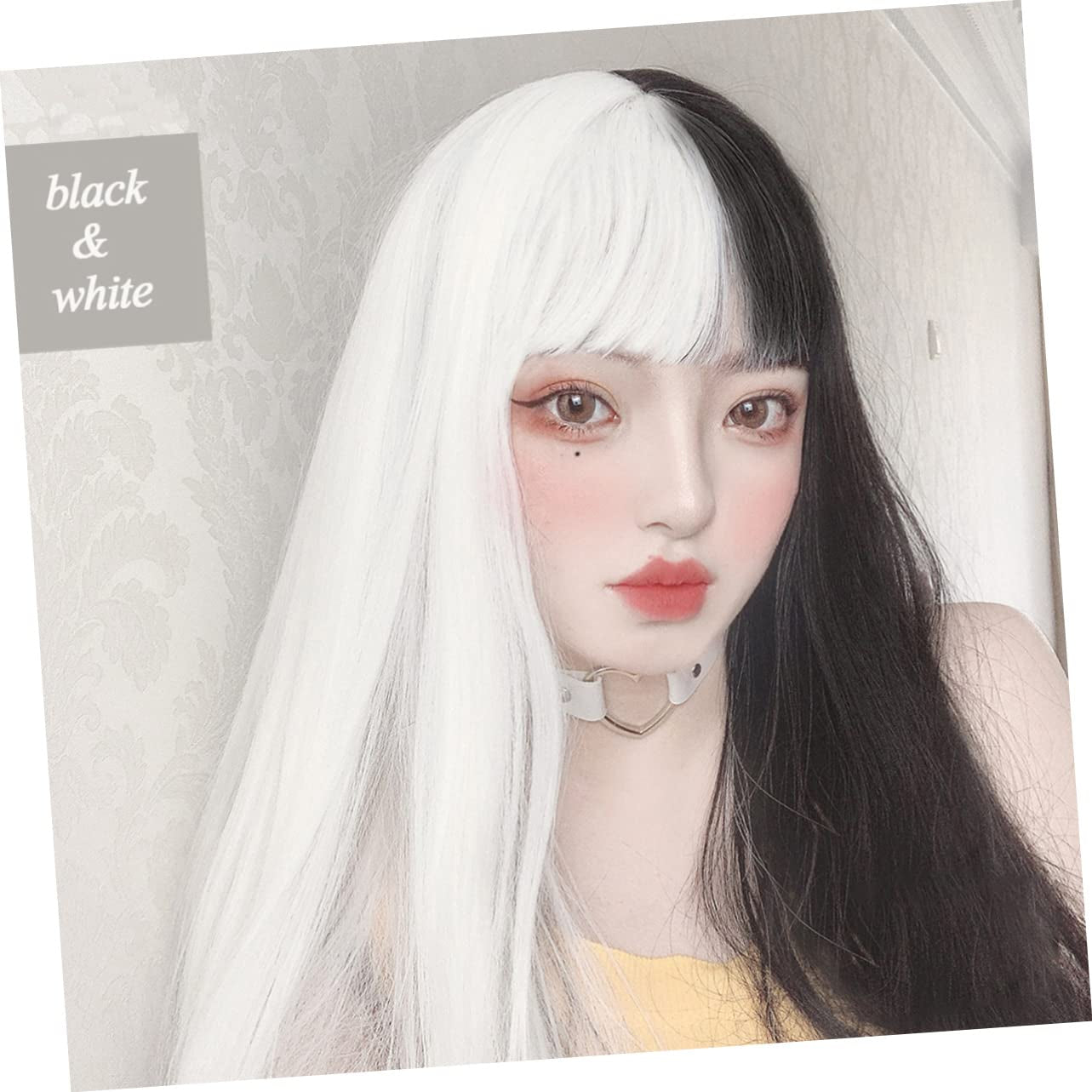 HONMEET Fashion Synthetic Hair Wigs Lange Gerade Perücke Für Cosplay Halloween Und Kostümpartys Hochtemperaturfaser Für Tägliche Nutzung Und Besondere Anlässe