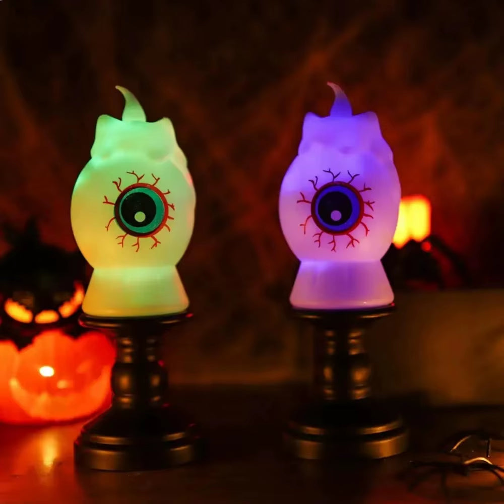 Small Halloween Pumpkin Lantern Creative Electronic Candle Light Spooky Atmosphere Night Light Ornament Funny Party Supplies
