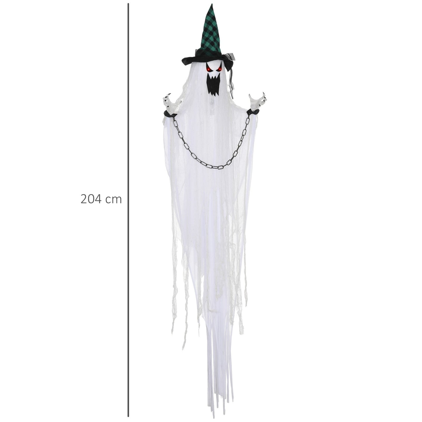 204 Cm Halloween Deko Hängend Geist Mit Geräuschaktivi