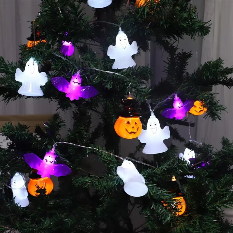 150CM Light String Halloween Decoration LED Pumpkin String Lights Halloween Scene Arrangement Outdoor Garden Holiday Decoration