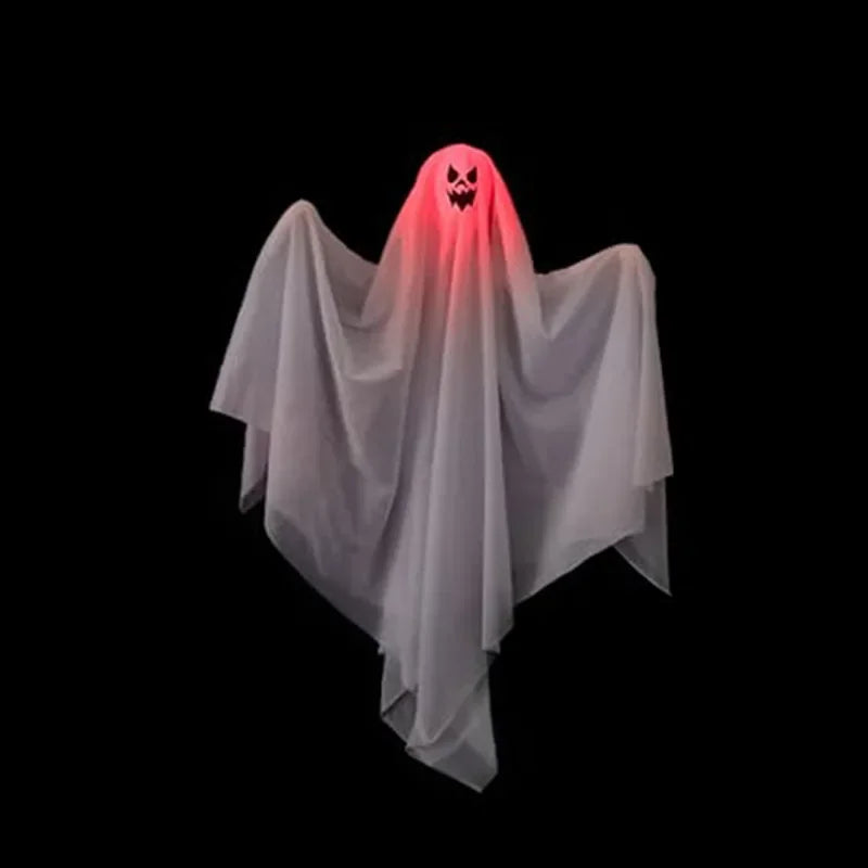 1-10PCS Halloween Scary LED Lights Glowing Hanging Ghost Venue Setting Horror Door Hanging Haunted House Props Halloween Props