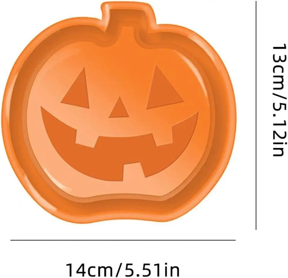 Halloween Party Plastic Serving Trays Pumpkin Ghost Bat Candy Snack Plates for Holiday Party Decor Table Display