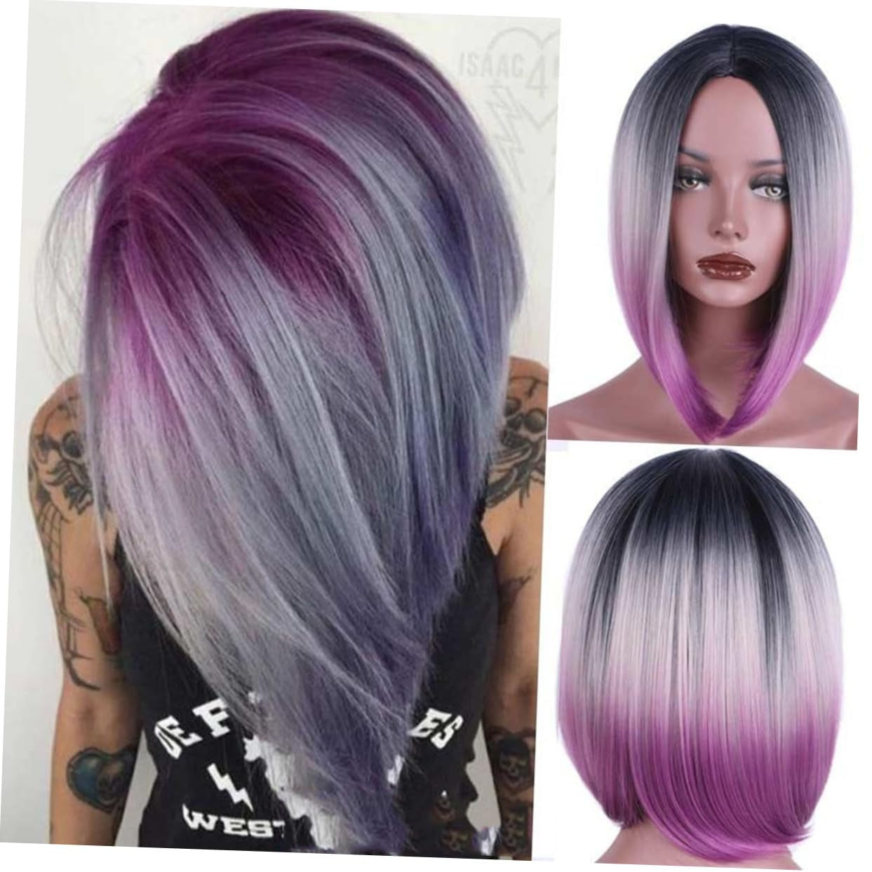 Damen Bob Perücke Mit Farbverlauf Synthetische Haarperücke Für Cosplay Party Und Alltag Hitzebeständig Atmungsaktiv Bequem Und Natürlich Aussehend Für Verschiedene Anlässe