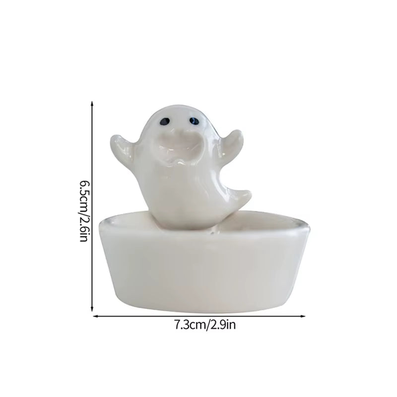 Halloween Candle Holder Cute Ghost Ceramic Candle Holders Home Decoration Desktop Ornaments Halloween Candlestick