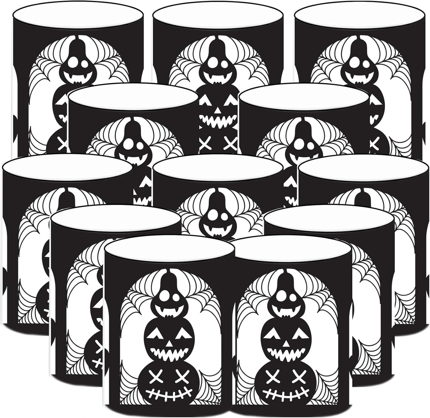 12 Windlicht Tischdeko Halloween