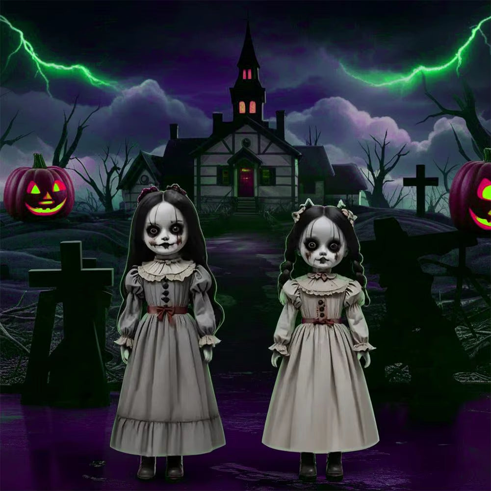 2Pcs 60Cm Scary Doll Girls Horror Decor Halloween Decoration to Insert Large Ghost Doll Outdoor Yard Decoration Scary Props