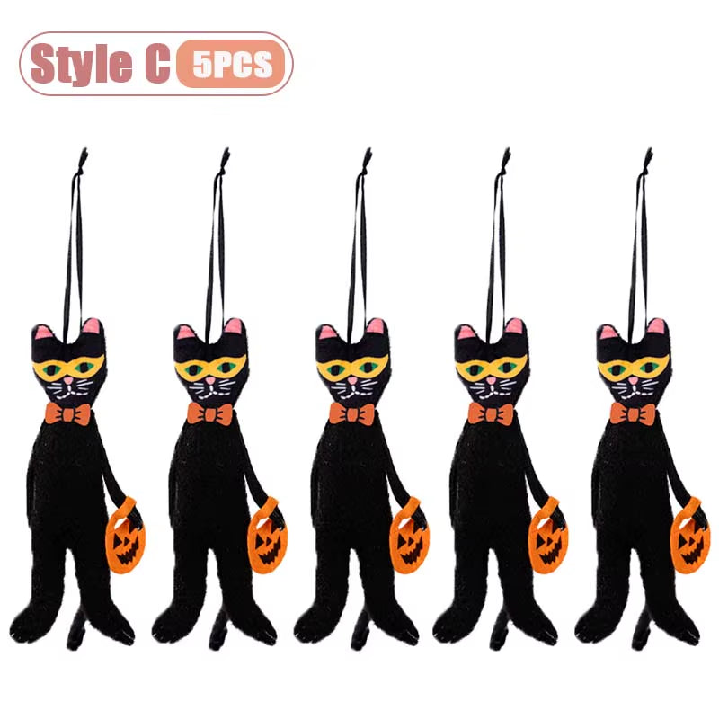 1-10PCS Halloween Hanging Decoration Pumpkin Ghost Cat Skeleton Wall Decor for Indoor Party Home Holiday Scene Arrangement