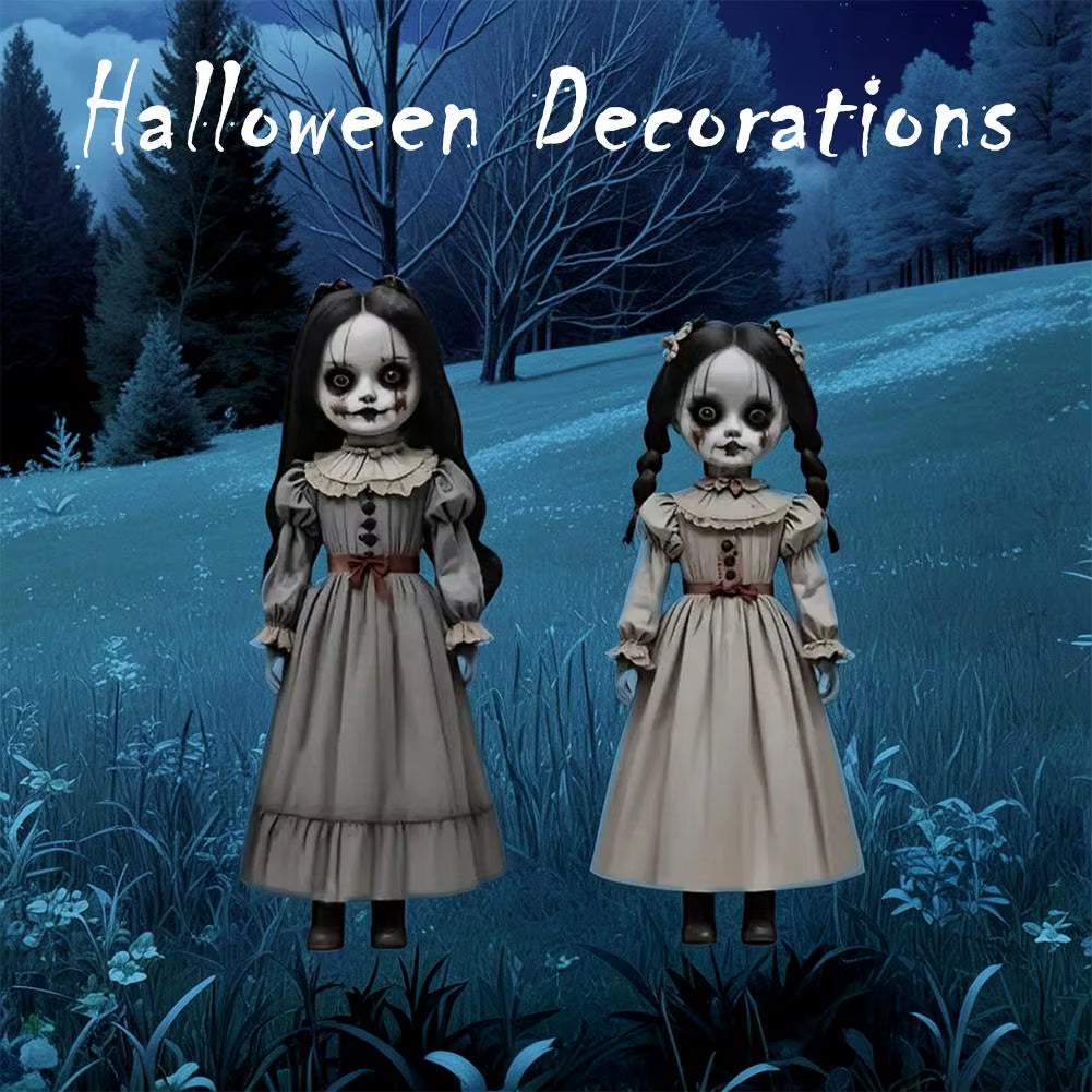 2Pcs 60Cm Scary Doll Girls Horror Decor Halloween Decoration to Insert Large Ghost Doll Outdoor Yard Decoration Scary Props