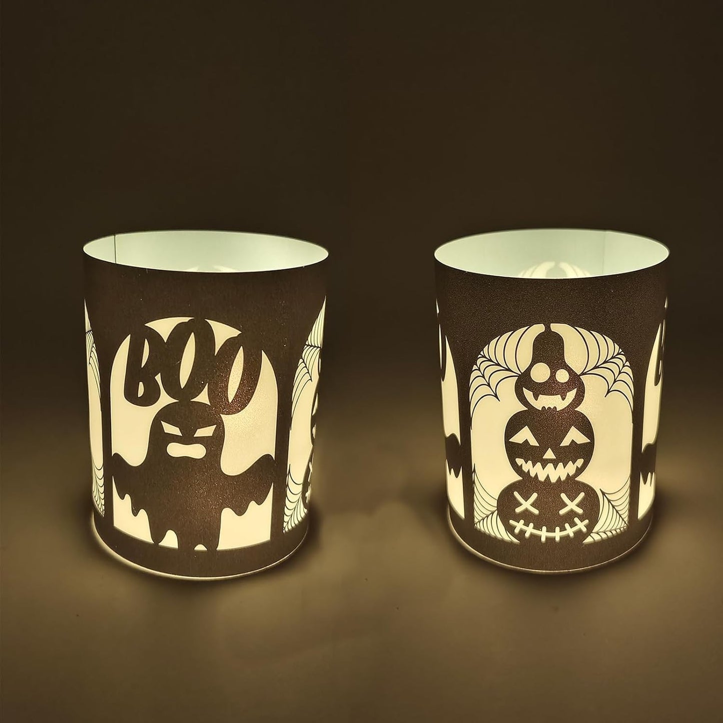 12 Windlicht Tischdeko Halloween