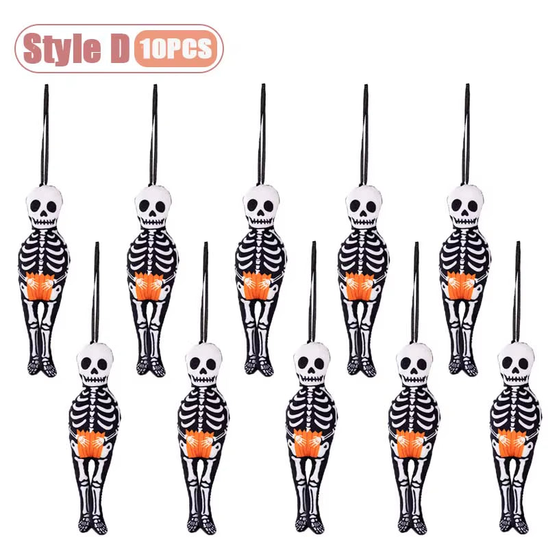 1-10PCS Halloween Hanging Decoration Pumpkin Ghost Cat Skeleton Wall Decor for Indoor Party Home Holiday Scene Arrangement