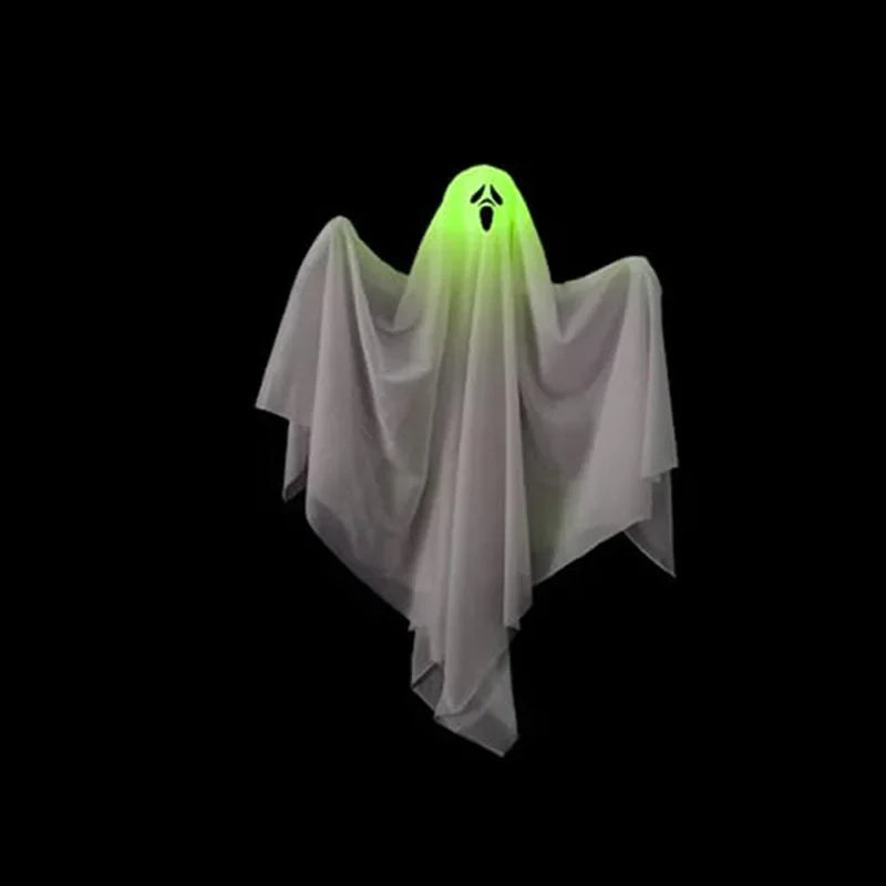 1-10PCS Halloween Scary LED Lights Glowing Hanging Ghost Venue Setting Horror Door Hanging Haunted House Props Halloween Props