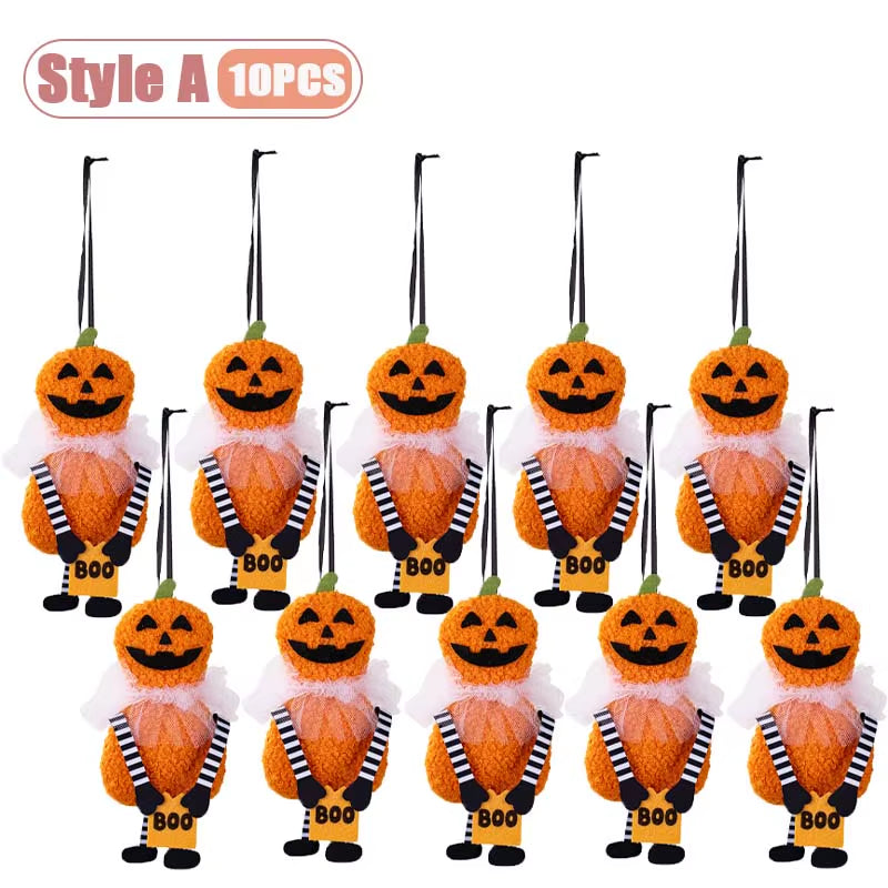 1-10PCS Halloween Hanging Decoration Pumpkin Ghost Cat Skeleton Wall Decor for Indoor Party Home Holiday Scene Arrangement
