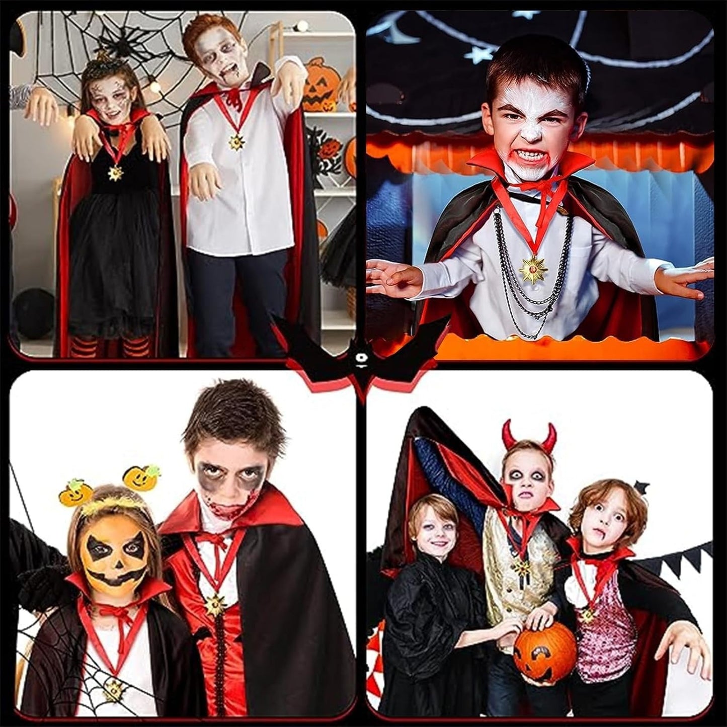 Winwild Vampir Umhang Kinder Halloween Kostüm Mit Kragen - Cape Für Karneval ...