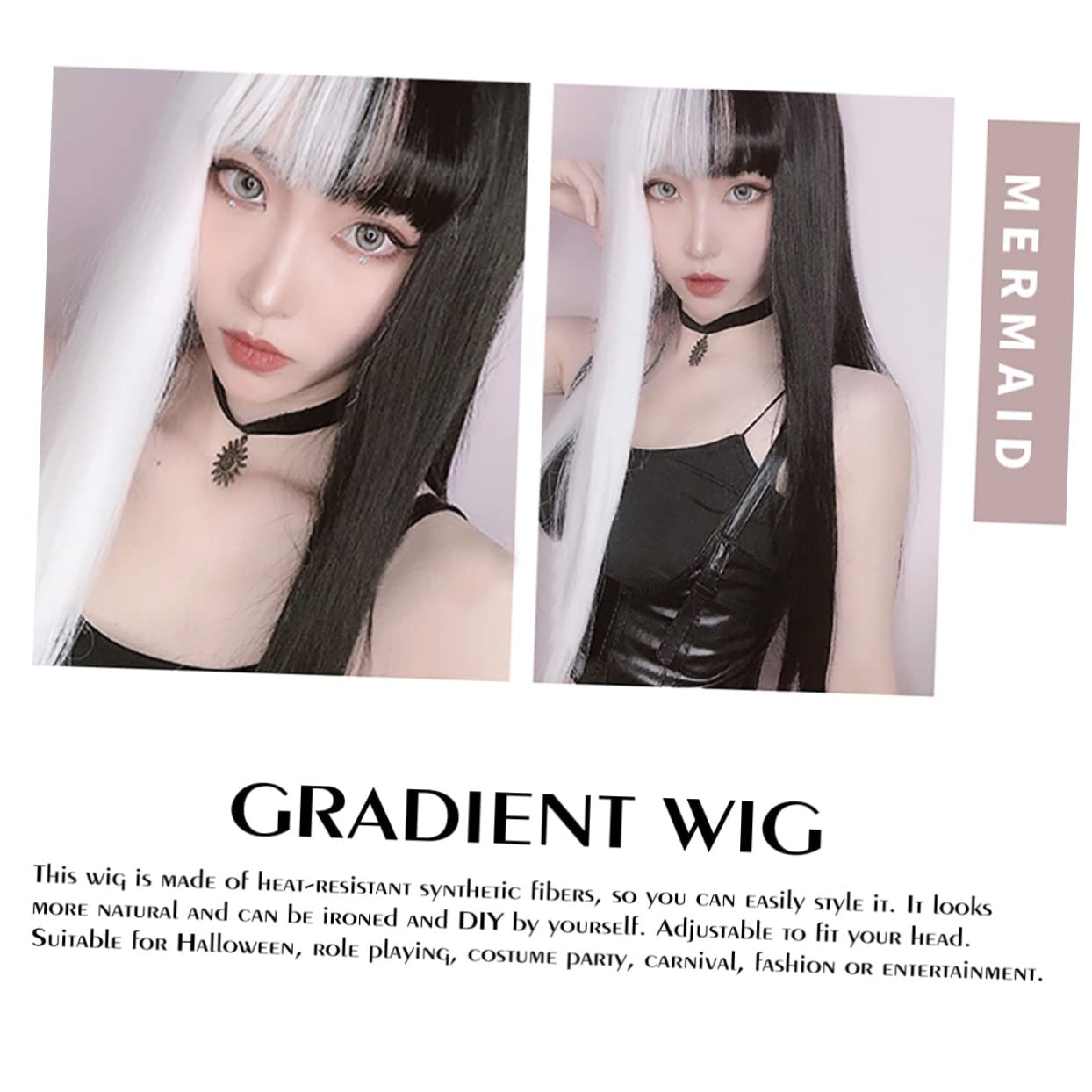 HONMEET Fashion Synthetic Hair Wigs Lange Gerade Perücke Für Cosplay Halloween Und Kostümpartys Hochtemperaturfaser Für Tägliche Nutzung Und Besondere Anlässe