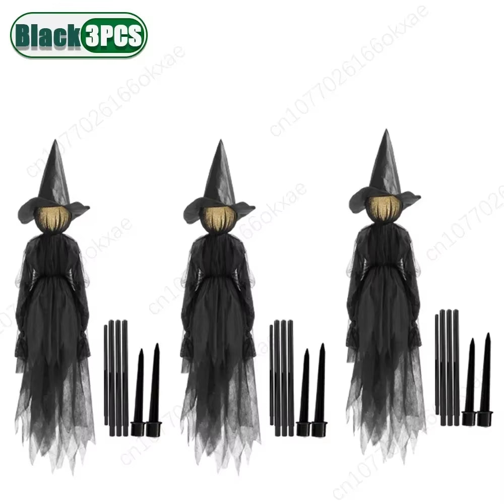 Halloween Light up Witch Decoration Sound Activated Glowing Witch Prop for Yard Haunted House Scary Ghost Party Decor