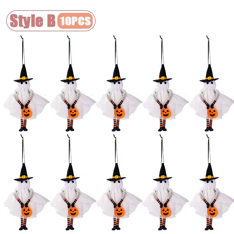 1-10PCS Halloween Hanging Decoration Pumpkin Ghost Cat Skeleton Wall Decor for Indoor Party Home Holiday Scene Arrangement