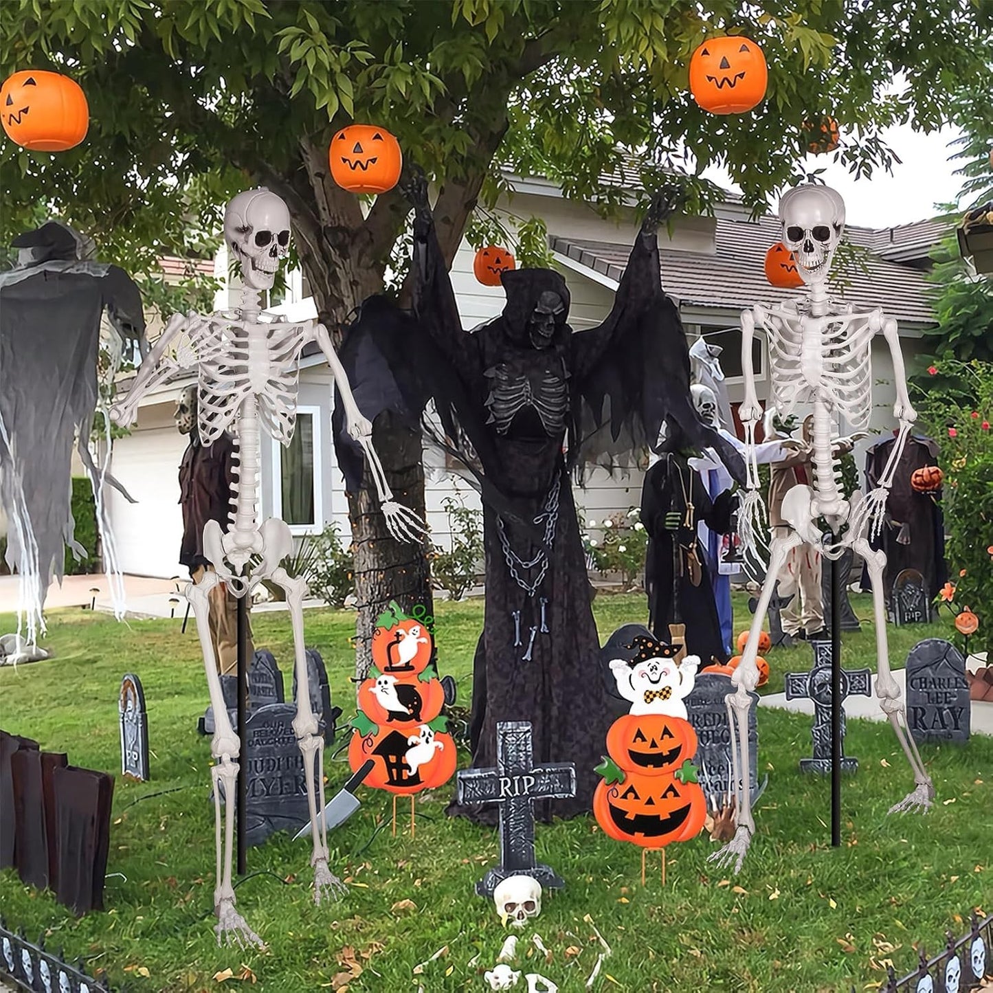 Halloween Plastikskelett 240Cm Ganzkörper Mit Beweglichen Gelenken Für Innen ...