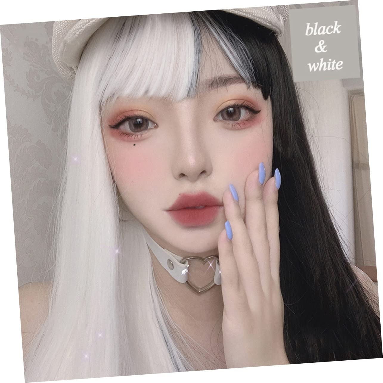 HONMEET Fashion Synthetic Hair Wigs Lange Gerade Perücke Für Cosplay Halloween Und Kostümpartys Hochtemperaturfaser Für Tägliche Nutzung Und Besondere Anlässe