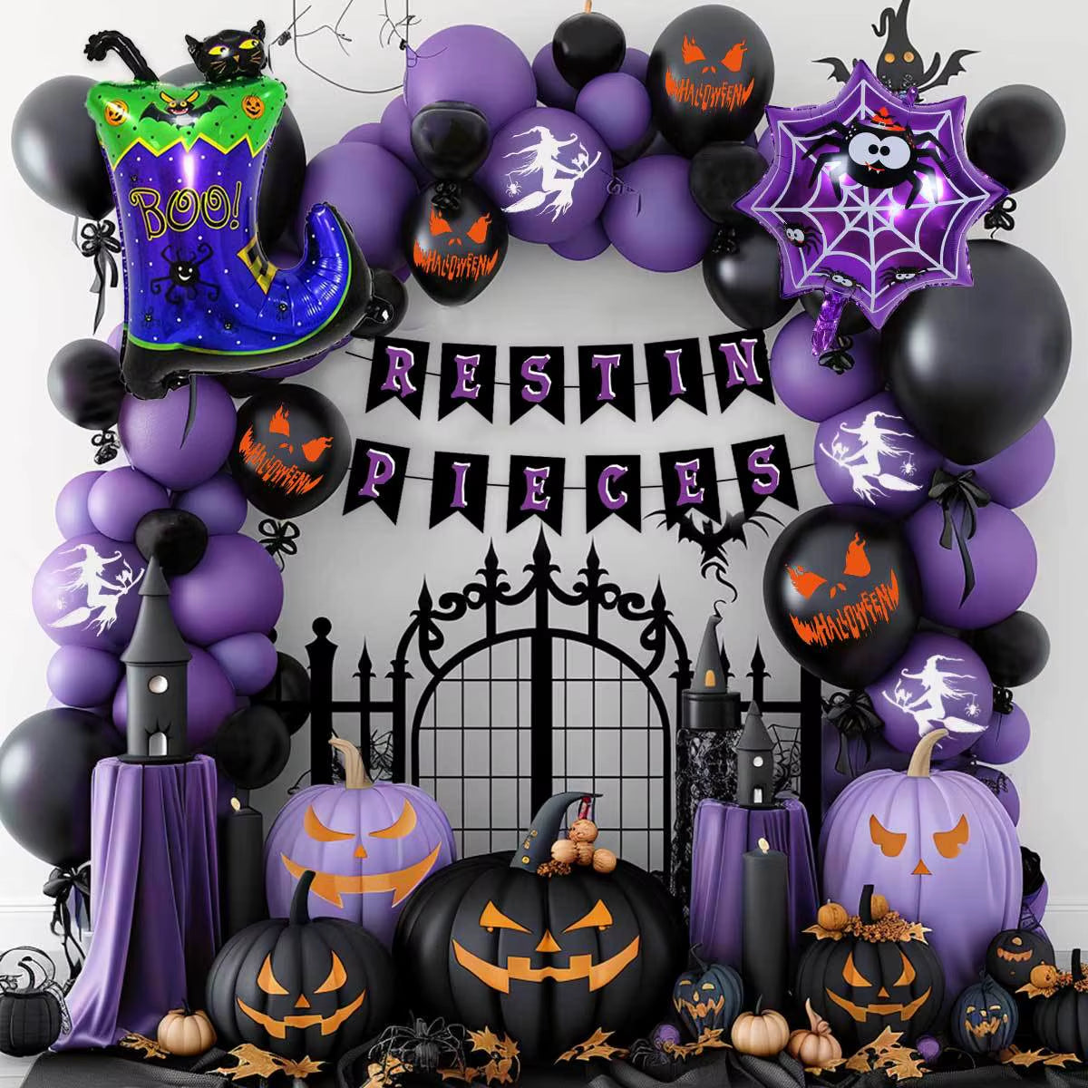 Halloween Shaped Inflatable Balloons Spooky Holiday Decor Props for Bar Mall Event Party Atmosphere Decoration Supplies
