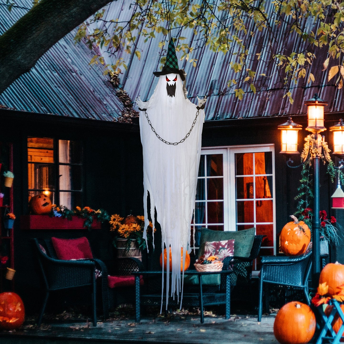 204 Cm Halloween Deko Hängend Geist Mit Geräuschaktivi