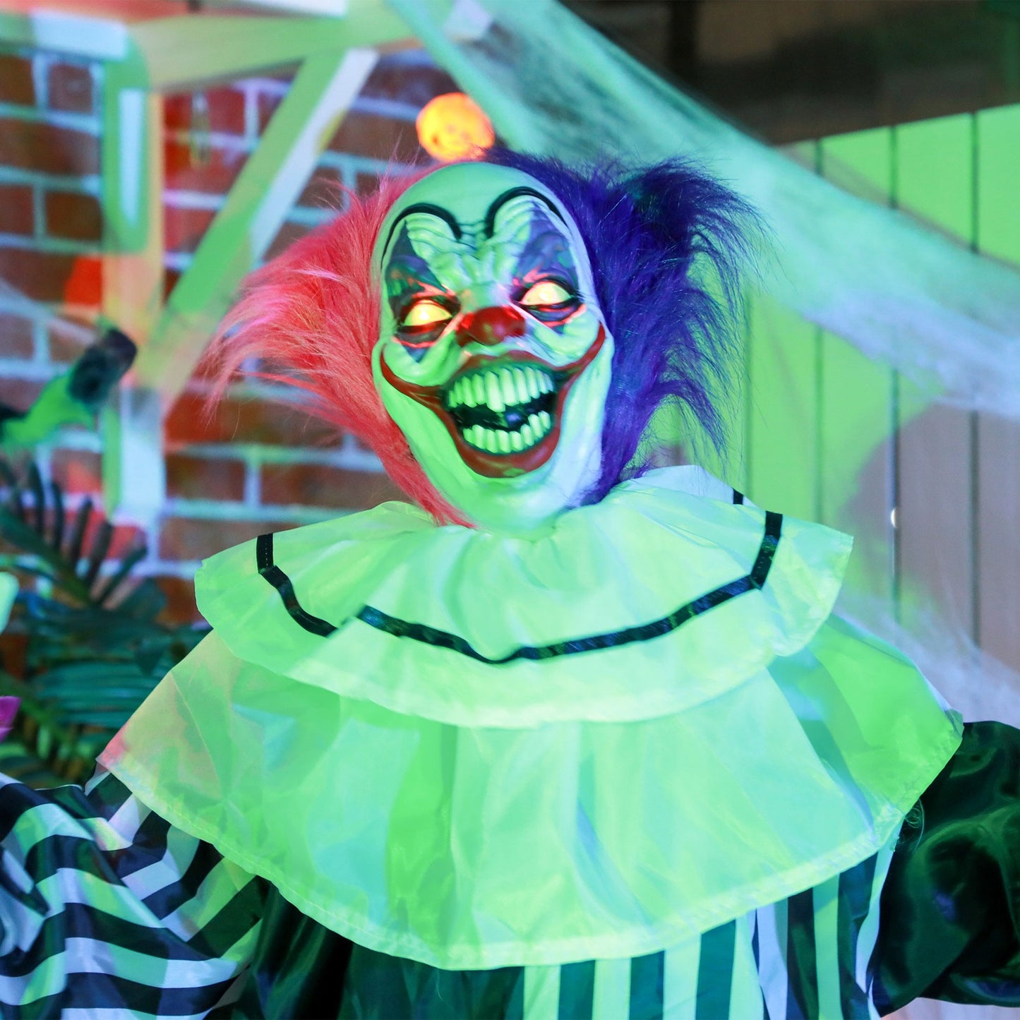 Halloween Dekoration 173 Cm Grusel-Clown Mit Led-Lichter, Soundfunktion