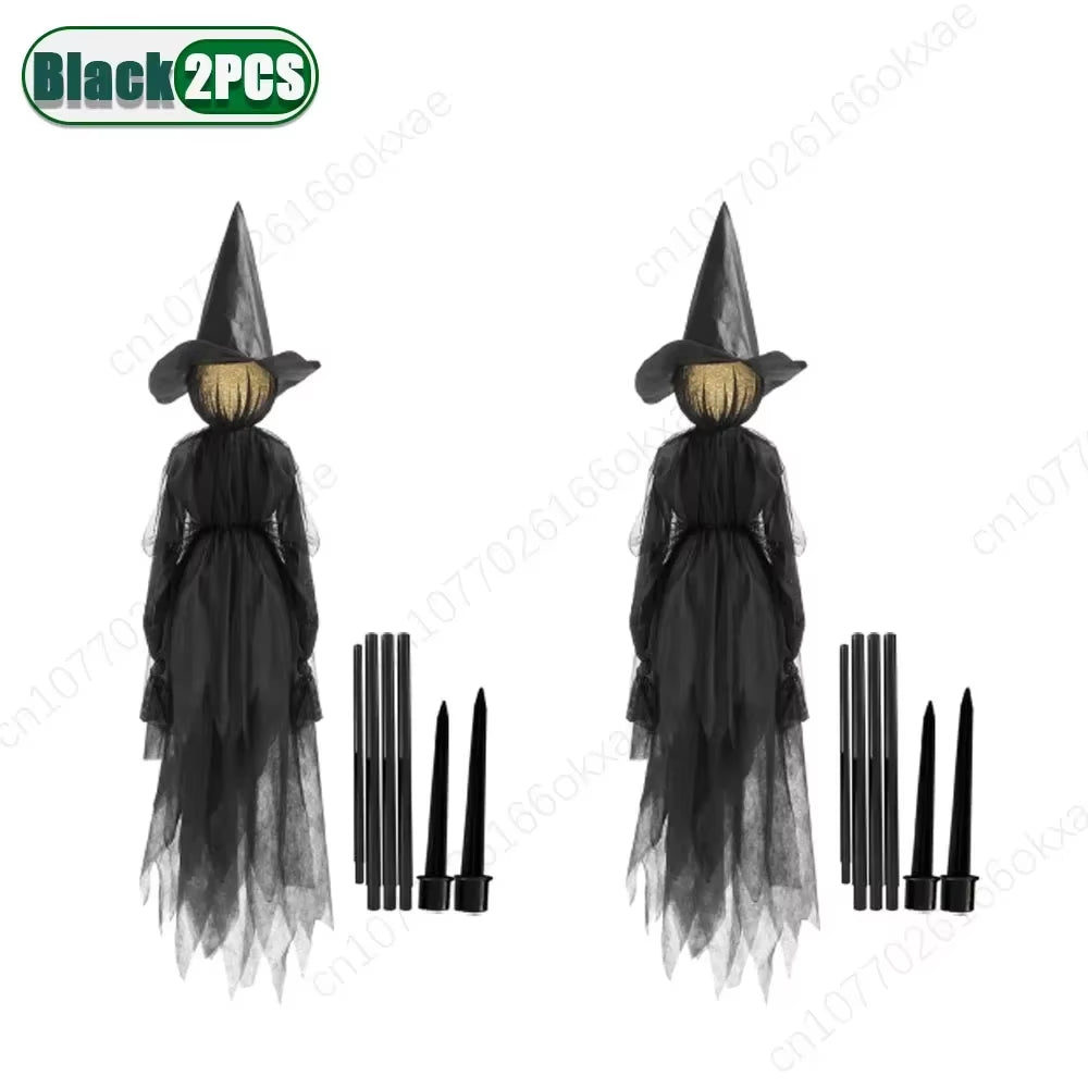 Halloween Light up Witch Decoration Sound Activated Glowing Witch Prop for Yard Haunted House Scary Ghost Party Decor