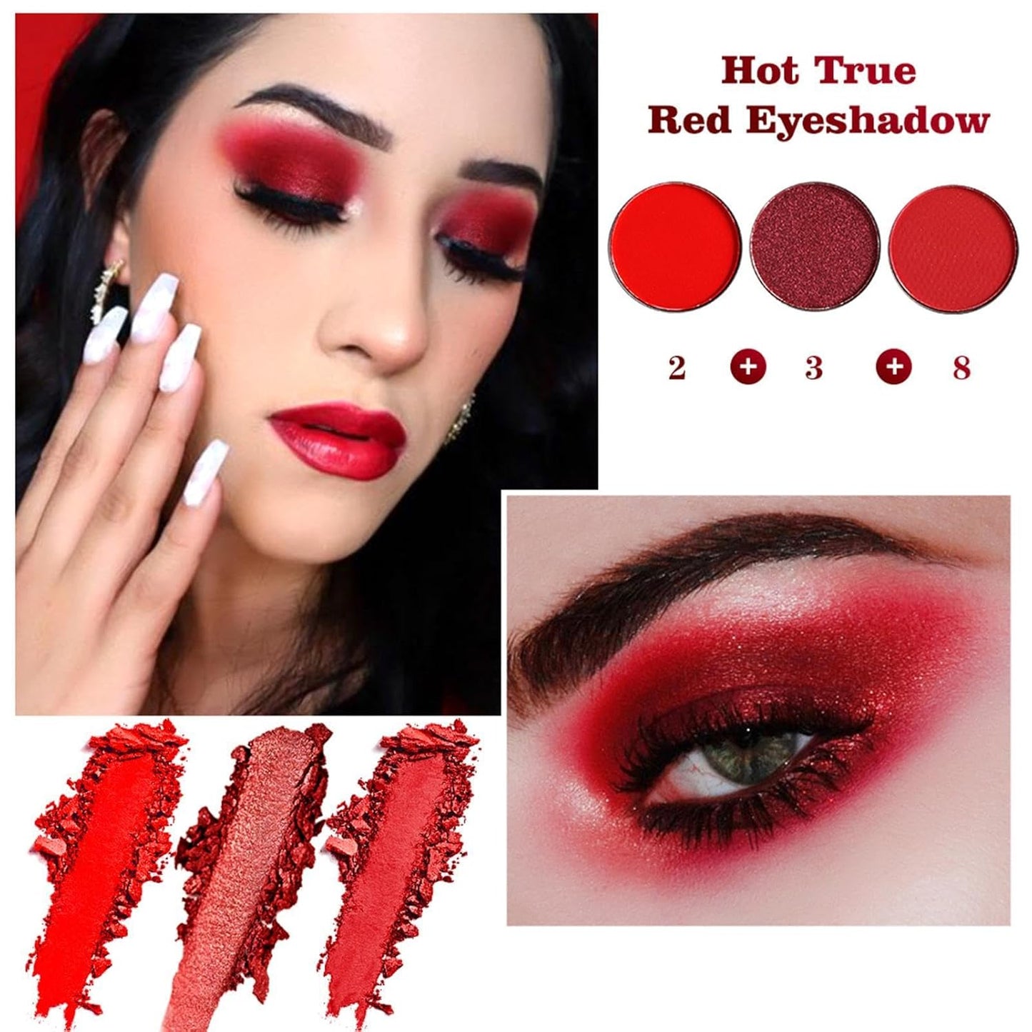 Halloween Lidschatten Palette, Schwarz Rote Lidschatten Palette, Halloween Goth Makeup, 9-Farben Punk Smoky Lidschatten Palette, Hochpigmentierter Lidschatten Für Halloween-Party