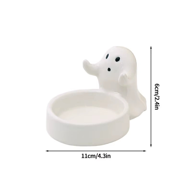 Halloween Candle Holder Cute Ghost Ceramic Candle Holders Home Decoration Desktop Ornaments Halloween Candlestick