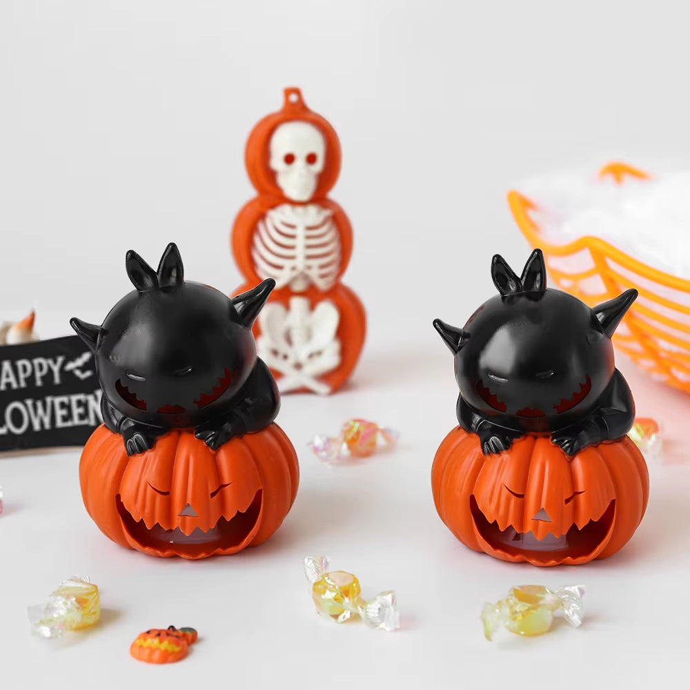 Small Halloween Pumpkin Lantern Creative Electronic Candle Light Spooky Atmosphere Night Light Ornament Funny Party Supplies