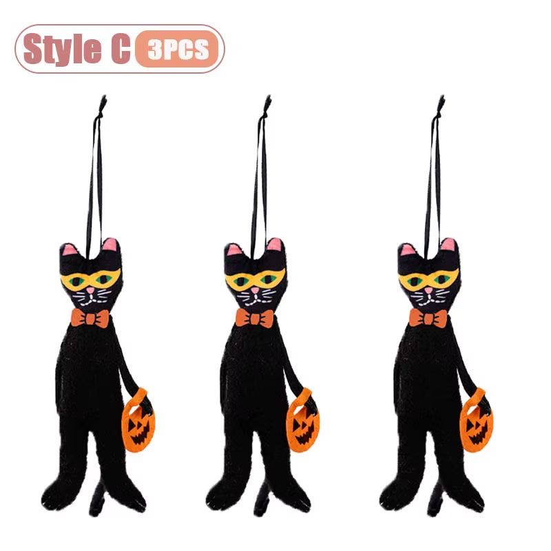 1-10PCS Halloween Hanging Decoration Pumpkin Ghost Cat Skeleton Wall Decor for Indoor Party Home Holiday Scene Arrangement