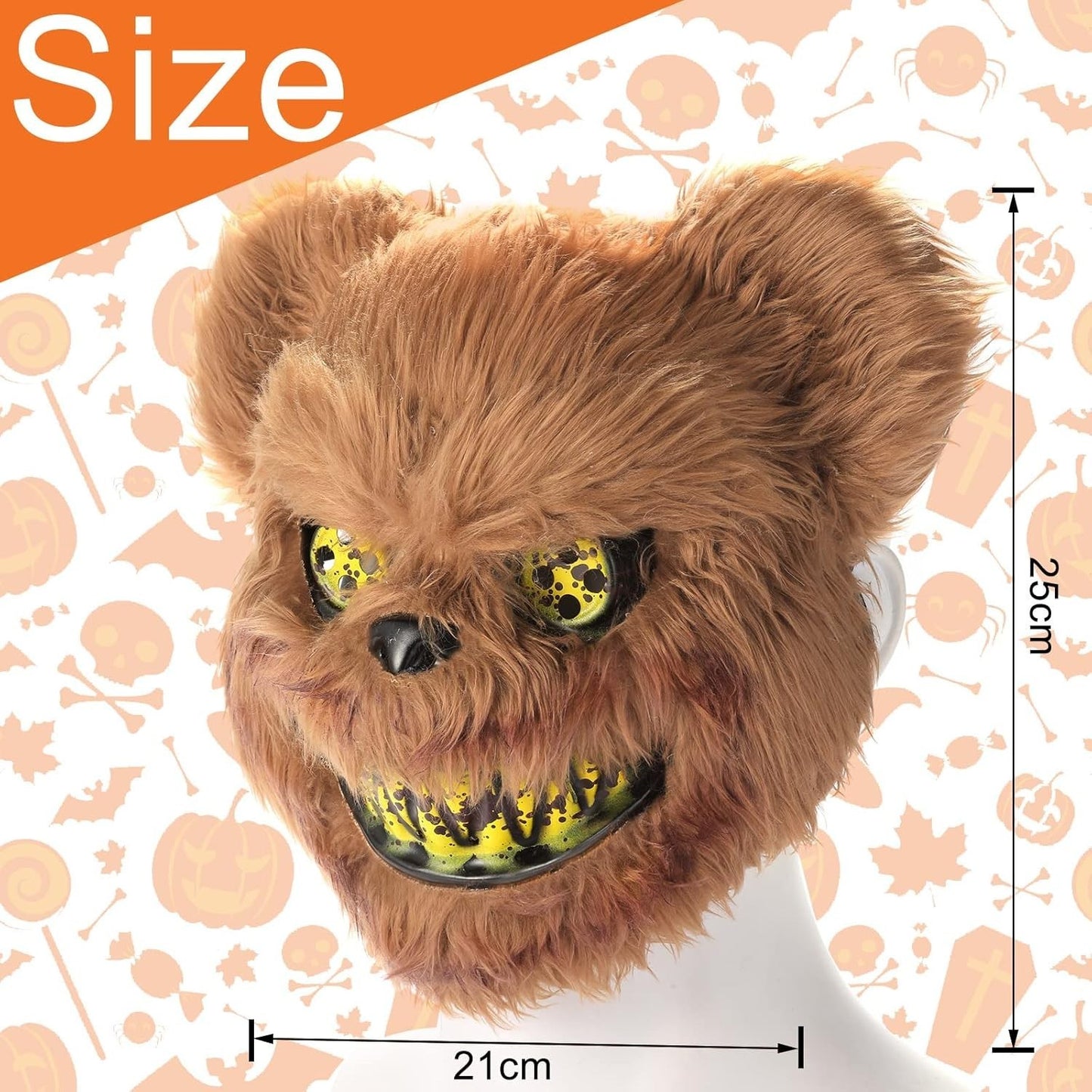UNOLIGA Halloween Maske Horror Bärenmaske, Gruselige Halloween Maske Für Erwa...