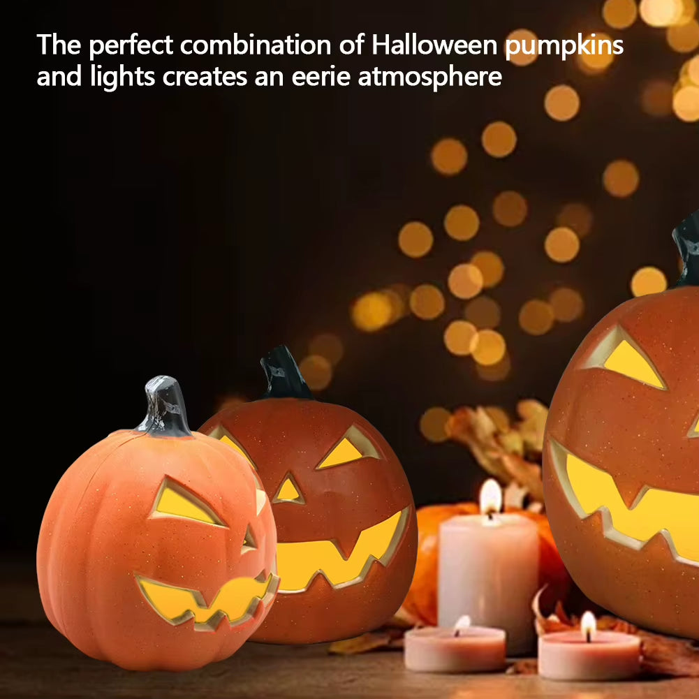 Halloween LED Pumpkin Lantern Decor Jack O Lantern Glowing Pumpkin Decor Lighted Pumpkin Ghost Festival Park Indoor Garden Decor