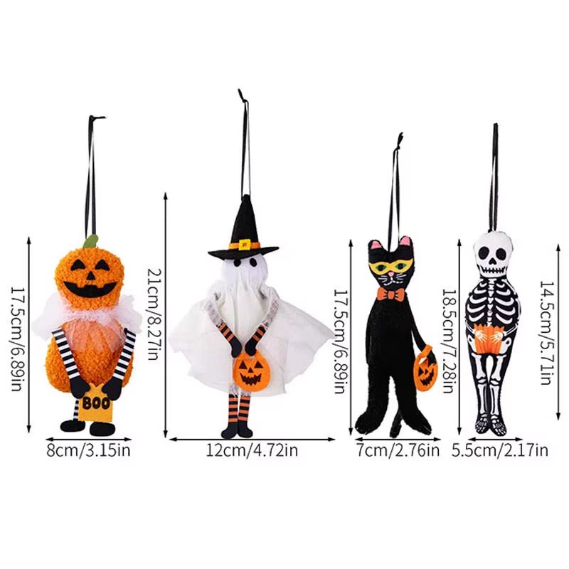 1-10PCS Halloween Hanging Decoration Pumpkin Ghost Cat Skeleton Wall Decor for Indoor Party Home Holiday Scene Arrangement