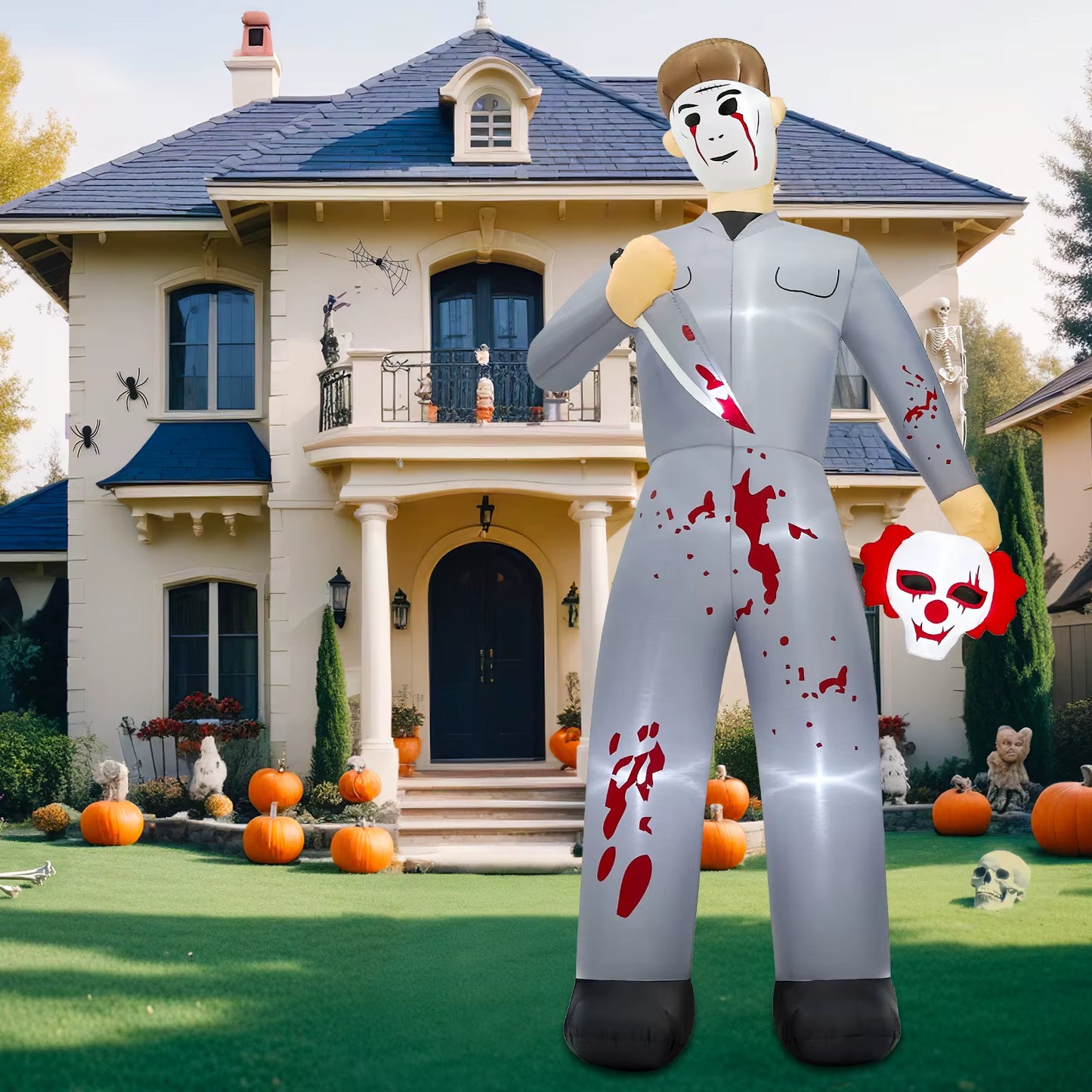 Ourwarm 10FT Serial Killer Giant Halloween Inflatable, Scary Halloween Blow up Decor for Yard Inflatable Halloween Outdoor Decor