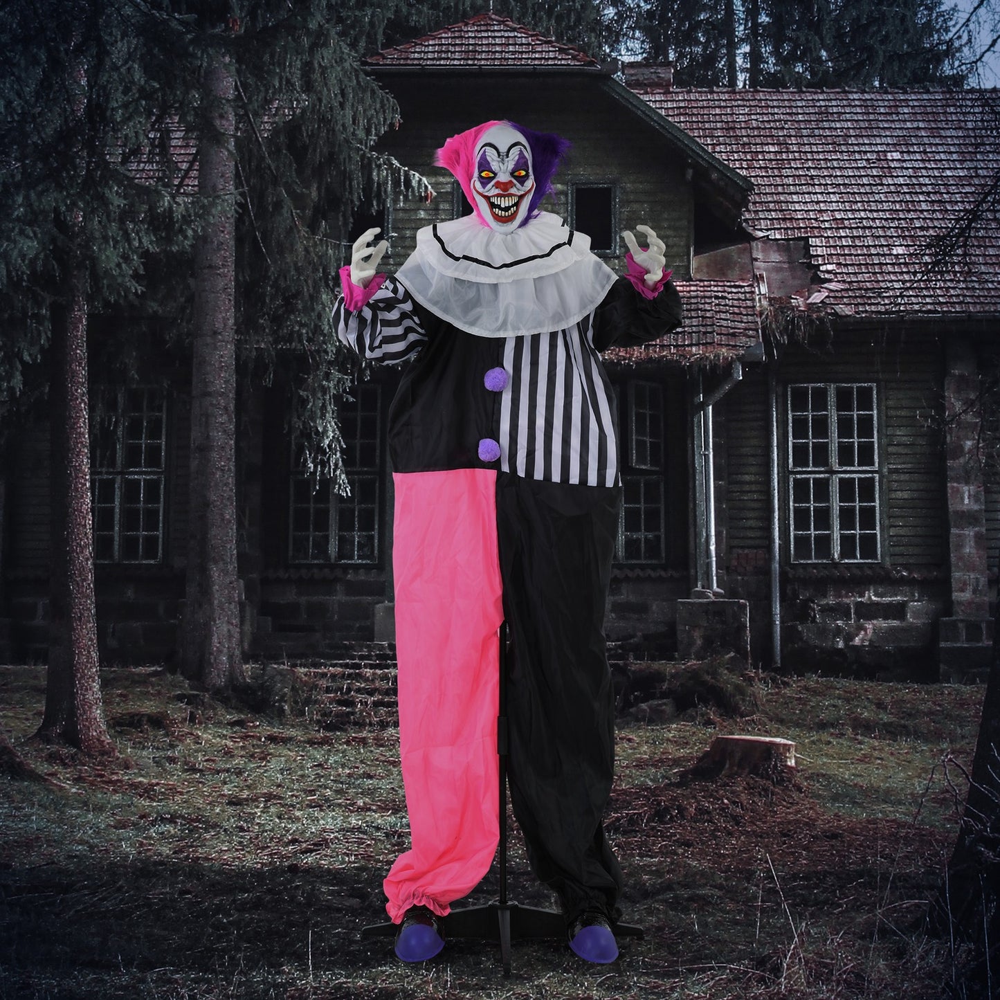 Halloween Dekoration 173 Cm Grusel-Clown Mit Led-Lichter, Soundfunktion