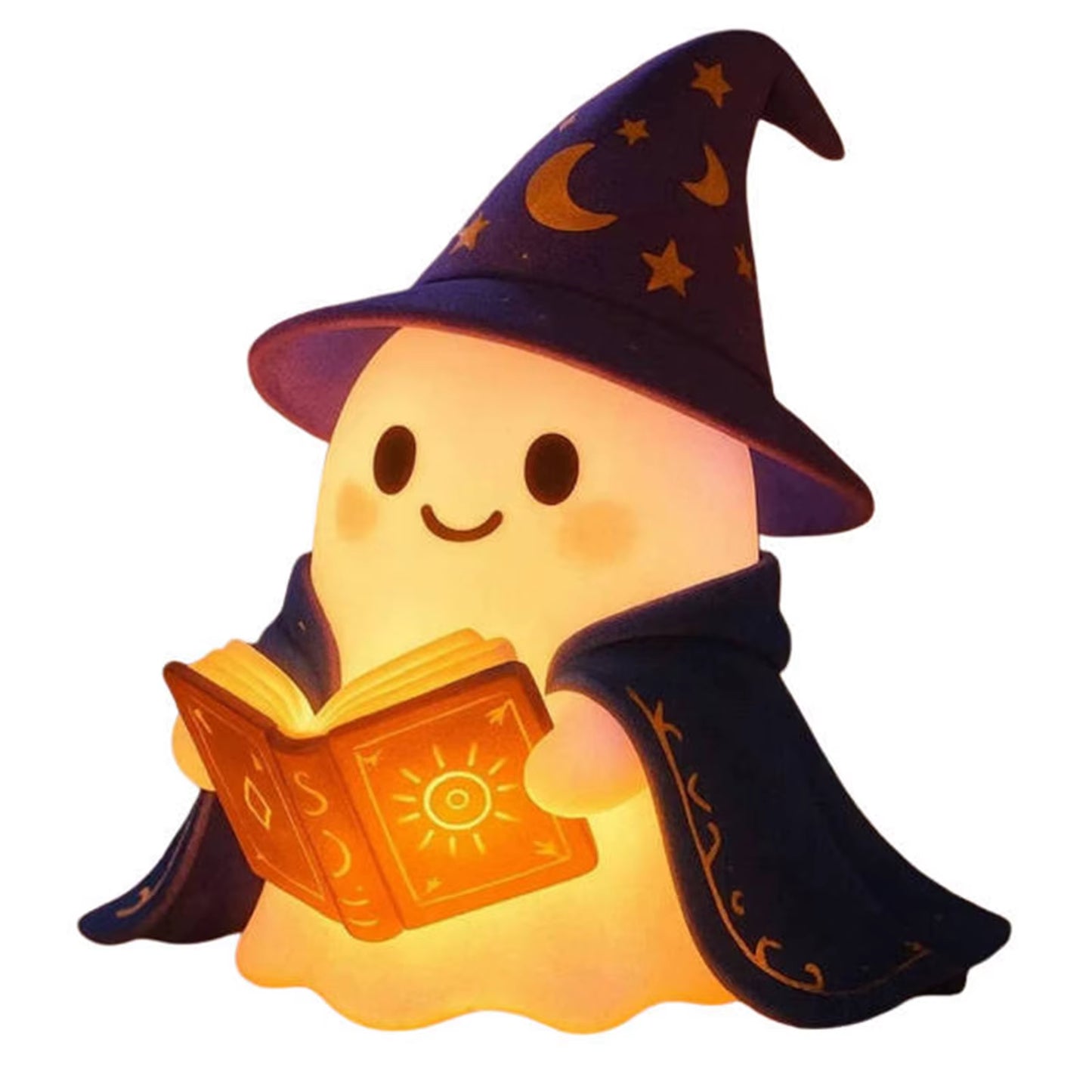 1/2PCS Halloween Cute Ghost Lamp Ghost Reading Book Lamp 3D Halloween Lovely Ghost LED Night Light for Bedroom Study