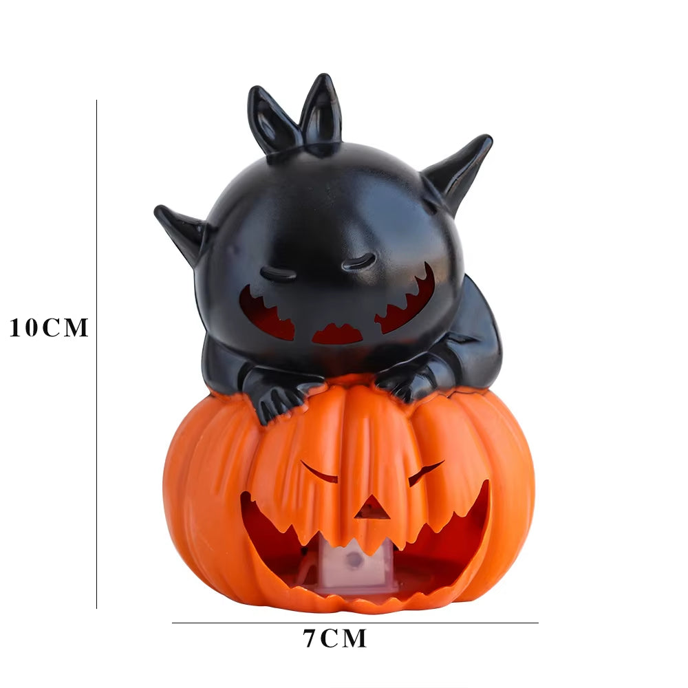 Small Halloween Pumpkin Lantern Creative Electronic Candle Light Spooky Atmosphere Night Light Ornament Funny Party Supplies