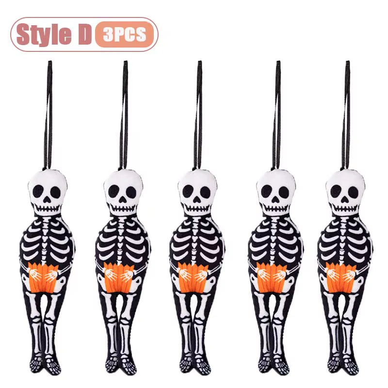 1-10PCS Halloween Hanging Decoration Pumpkin Ghost Cat Skeleton Wall Decor for Indoor Party Home Holiday Scene Arrangement