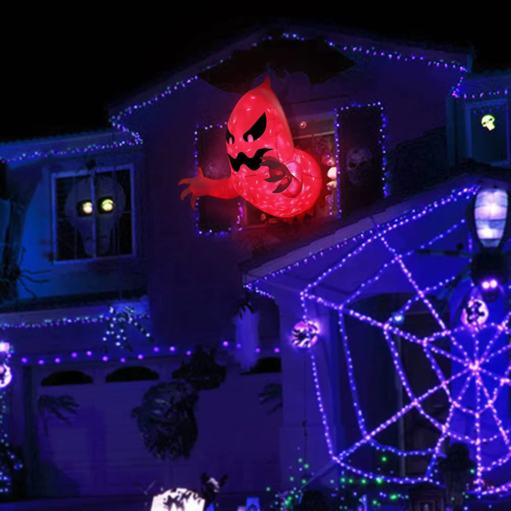 1.4M Halloween Inflatable Ghost Horror Window Ghost Foldable Balloon Outdoor Courtyard Garden Decoration Fun Party Tool