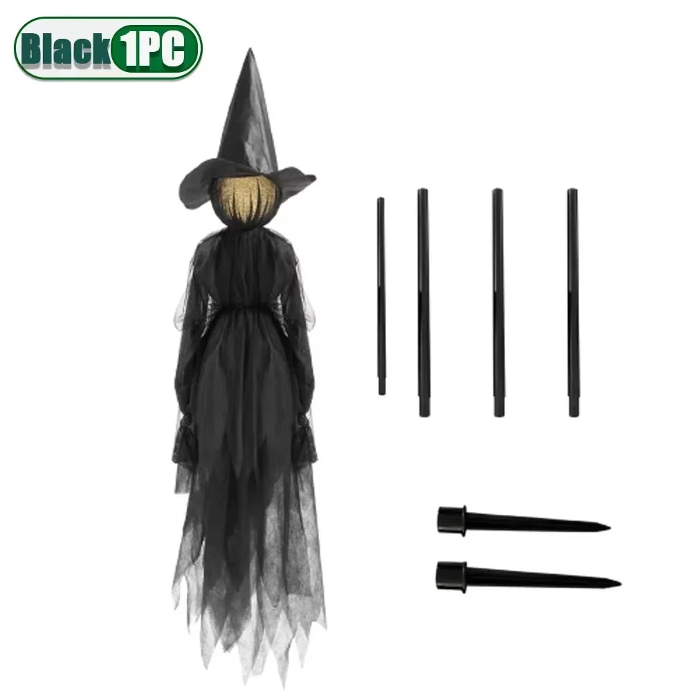 Halloween Light up Witch Decoration Sound Activated Glowing Witch Prop for Yard Haunted House Scary Ghost Party Decor