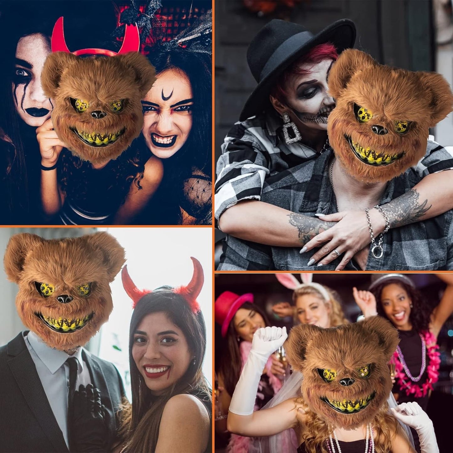 UNOLIGA Halloween Maske Horror Bärenmaske, Gruselige Halloween Maske Für Erwa...
