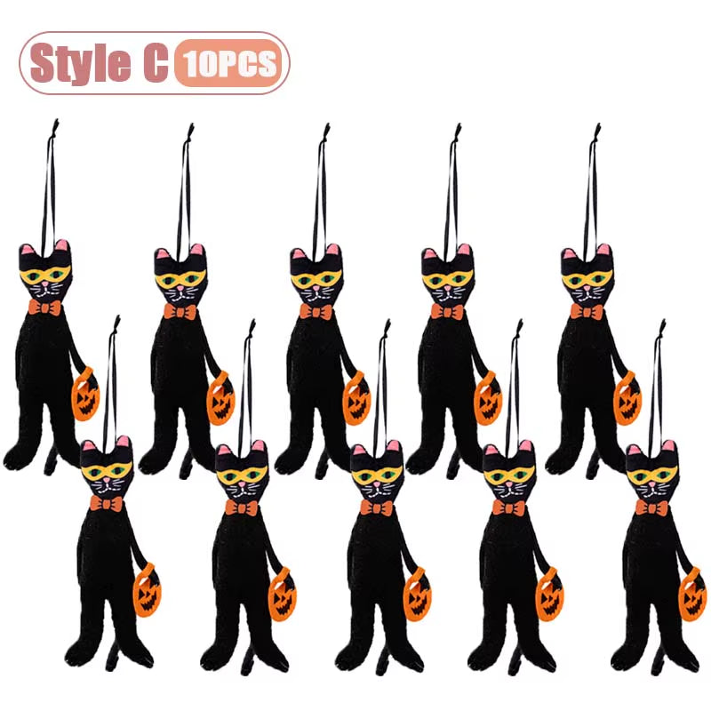 1-10PCS Halloween Hanging Decoration Pumpkin Ghost Cat Skeleton Wall Decor for Indoor Party Home Holiday Scene Arrangement