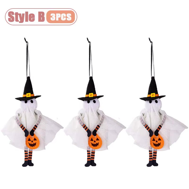 1-10PCS Halloween Hanging Decoration Pumpkin Ghost Cat Skeleton Wall Decor for Indoor Party Home Holiday Scene Arrangement