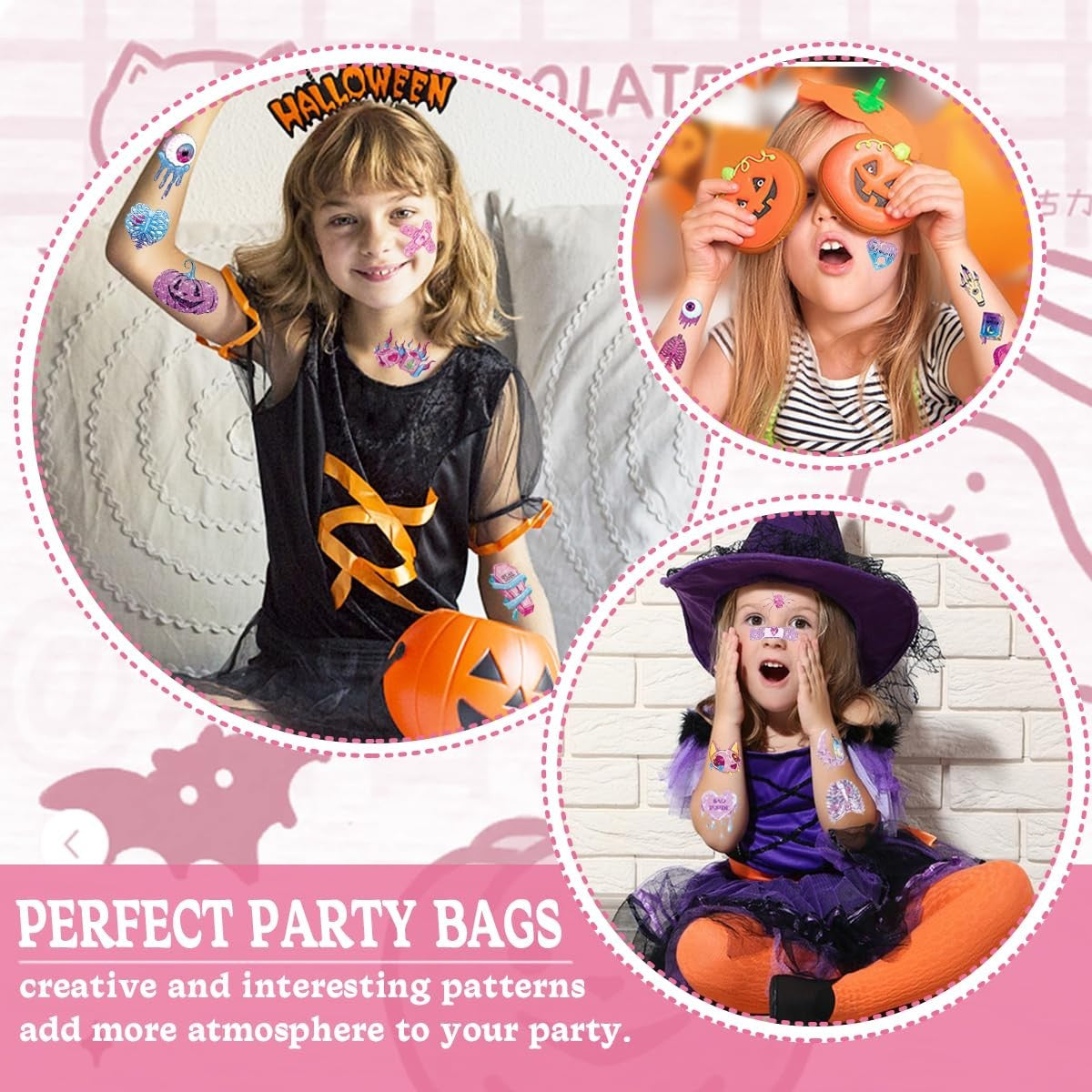 10 Blatt Glitzer Tattoo Halloween, Halloween Tattoo Kinder, Halloween Temporä...