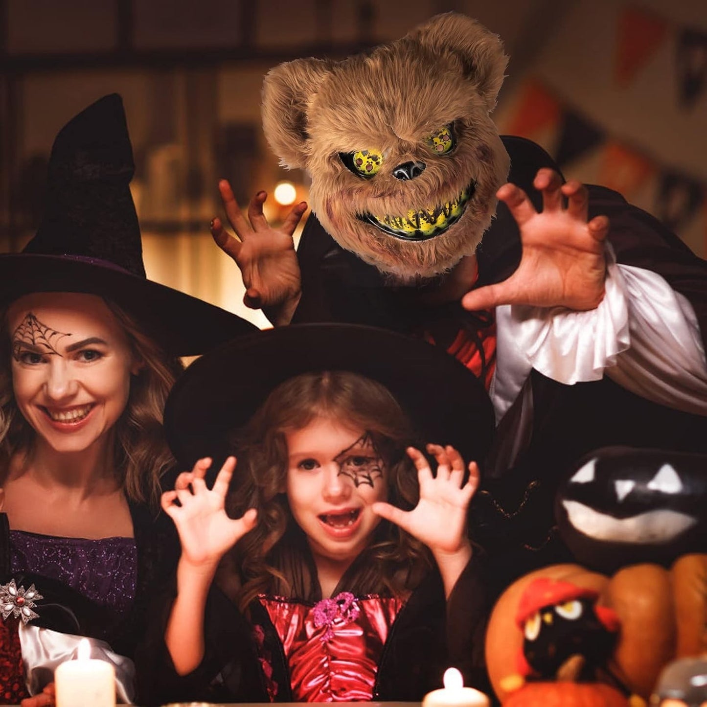 UNOLIGA Halloween Maske Horror Bärenmaske, Gruselige Halloween Maske Für Erwa...