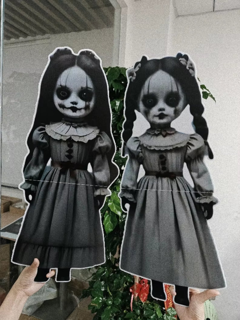 2Pcs 60Cm Scary Doll Girls Horror Decor Halloween Decoration to Insert Large Ghost Doll Outdoor Yard Decoration Scary Props