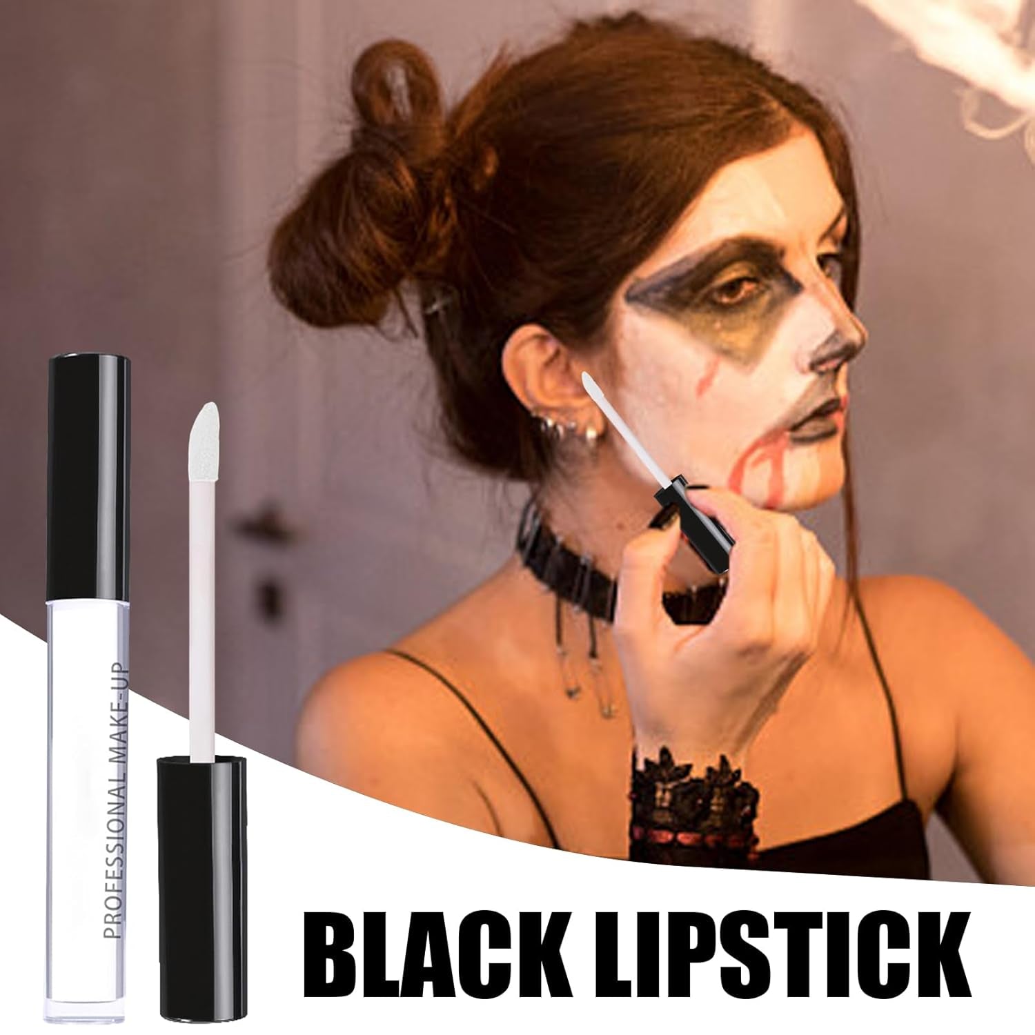 Schwarz-Weißer Lippenstift Halloween - Feuchtigkeitsspendende, Feuchtigkeitsspendende Lippenstifte Verhindern Trockene Lippenflecken | Lippen-Make-Up-Zubehör Für Zuhause, Familientreffen,