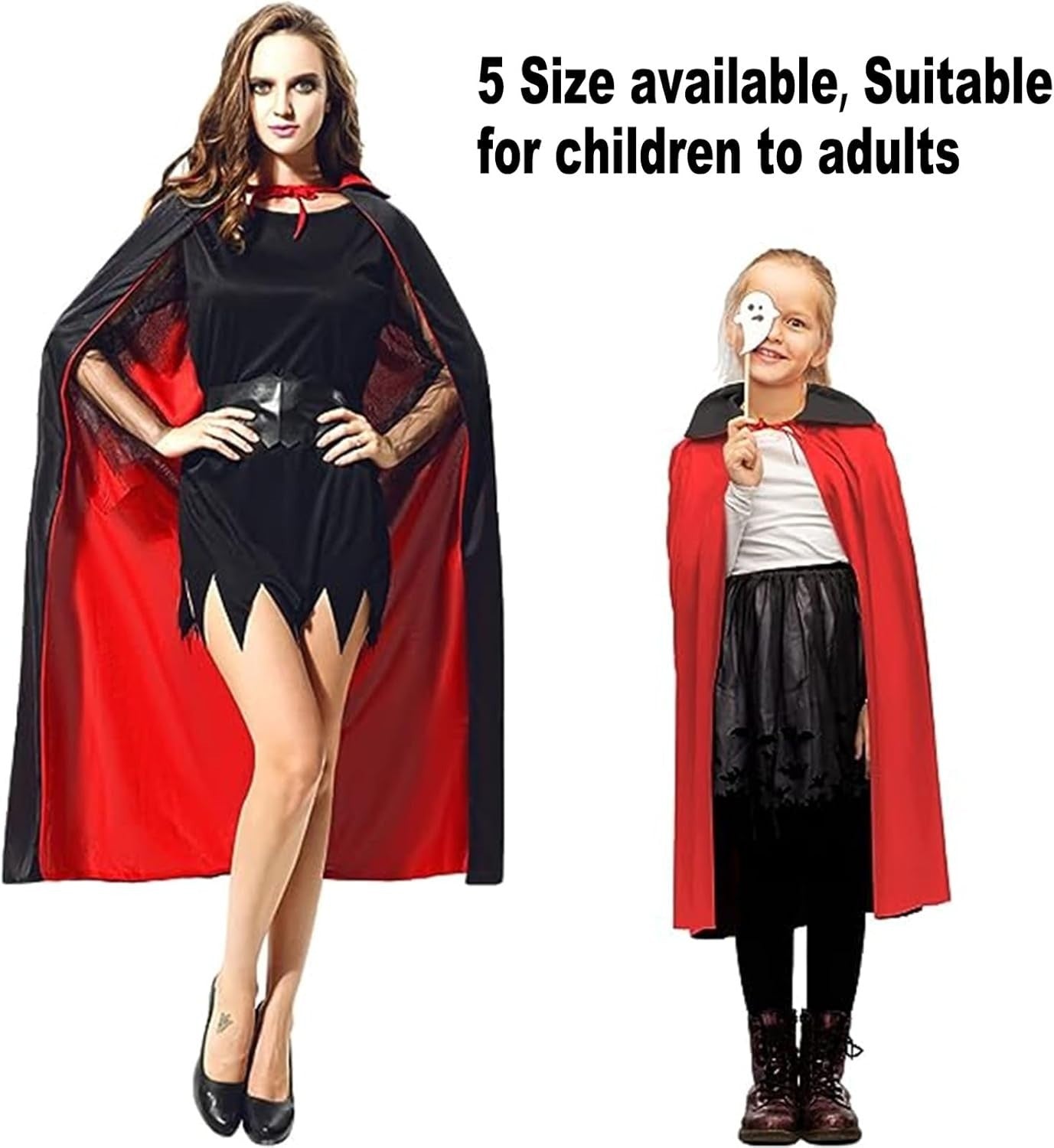 Winwild Vampir Umhang Kinder Halloween Kostüm Mit Kragen - Cape Für Karneval ...